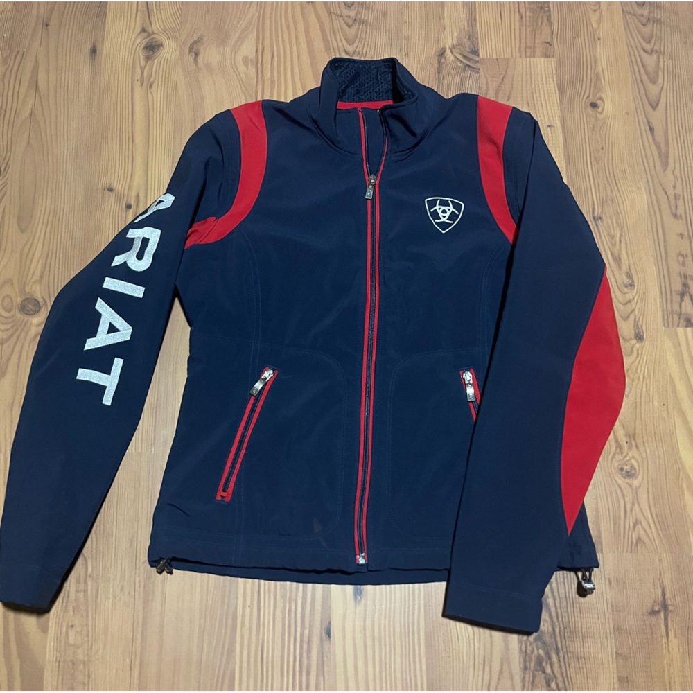 Ariat soft shell navy and red coat